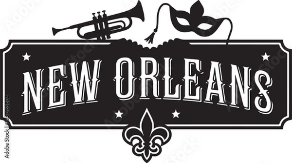 Obraz New Orleans Typography Vector