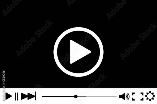 Obraz Black video player, vector