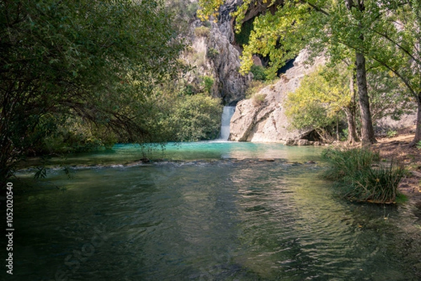 Obraz The Cueva del Gato is a unique and wonderful natural corner in the province of Malaga. More specifically, in the Sierra de Grazalema Natural Park, 15 minutes from Ronda.