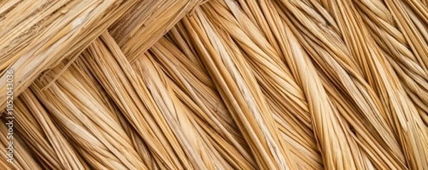 Obraz Straw roof of a rural shed, traditional craftsmanship, sustainable materials