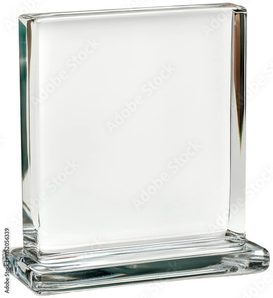 Fototapeta Transparent glass trophy, clean design, isolated on white background. cut out, PNG, transparent background.