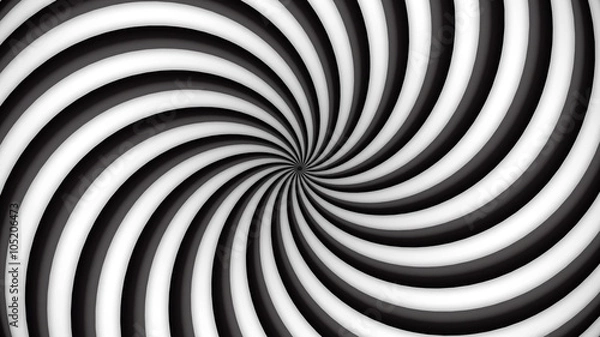 Obraz Black and white rotating hypnosis spiral (seamless loop)