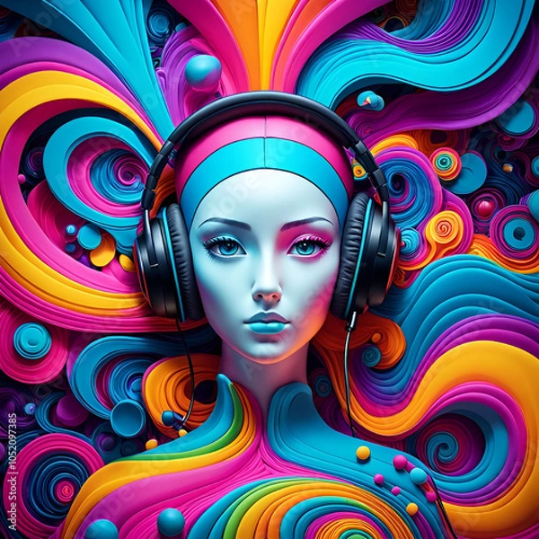 Fototapeta Captivating stock photo featuring a resilient woman's face amidst an epilepsy moment. Powerful and authentic portrayal, perfect for medical awareness and education. generated with AI