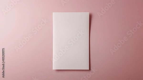 Obraz A minimalistic notebook is positioned on a soft pink background, emphasizing simplicity and elegance.