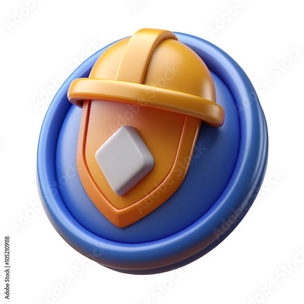 Obraz 3d blue hat icon isolated on transparent background