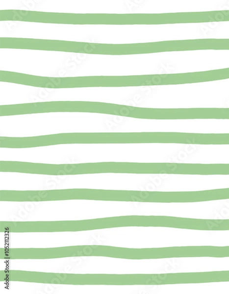 Fototapeta Wavy stripes print background. uneven hand drawn waves vector pattern. Striped abstract template. Cute squiggle streaks texture. green bars on white backdrop.