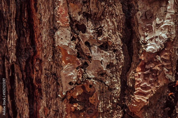 Obraz pine tree body crust, rustic texture natural background