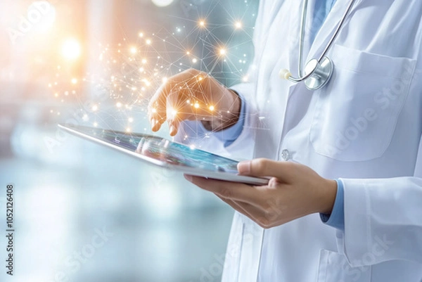 Obraz Doctor Using Electronic Medical Record on Tablet