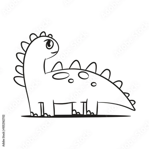 Obraz a drawing of a dinosaur with a face drawn on it