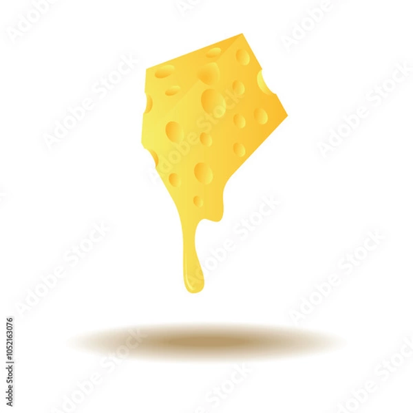 Obraz slices of cheese with melt at the end