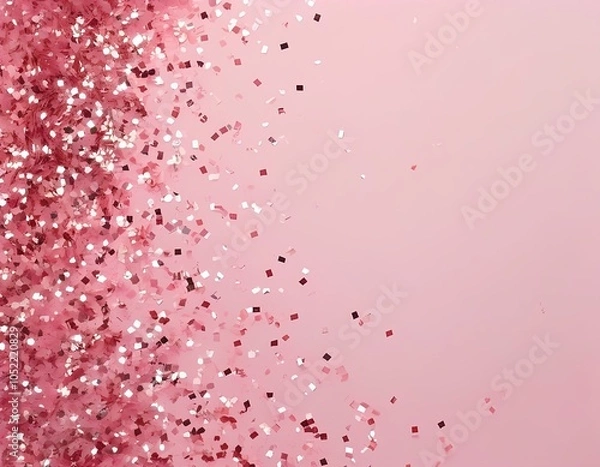 Fototapeta Burst of Pink and Metallic Confetti