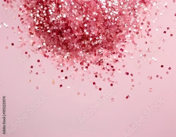 Fototapeta Burst of Pink and Metallic Confetti