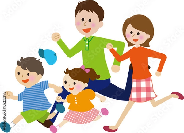 Fototapeta 家族　走る