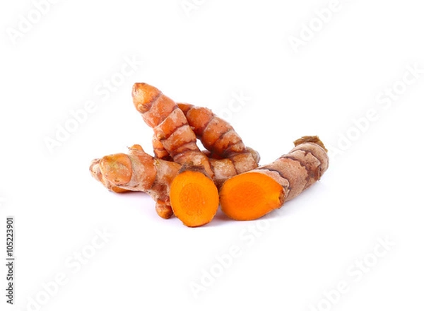 Obraz turmeric on white background