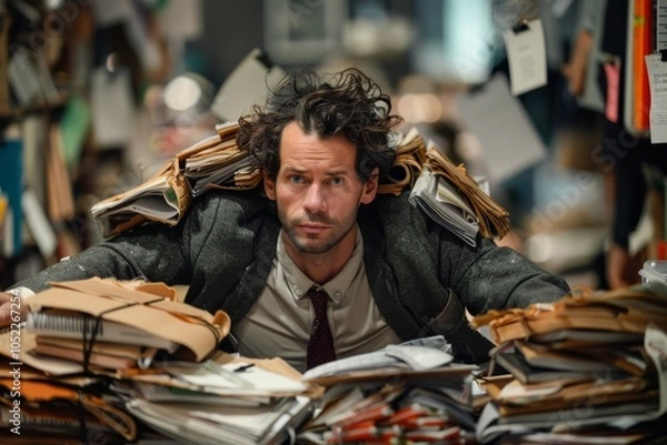 Obraz Overwhelmed by Paperwork