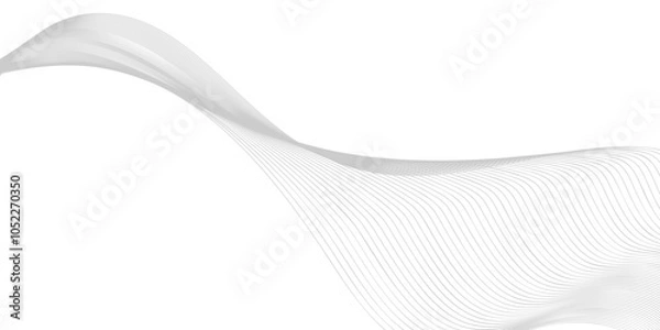 Obraz Thin wavy line abstract background. Abstract black lines wave curve motion on white, Curve wave seamless pattern.