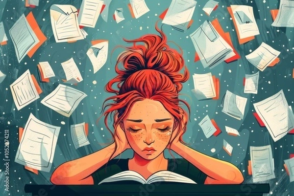 Fototapeta Overwhelmed by Thoughts