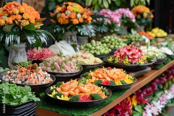 Fototapeta Vibrant Farmers Market Display