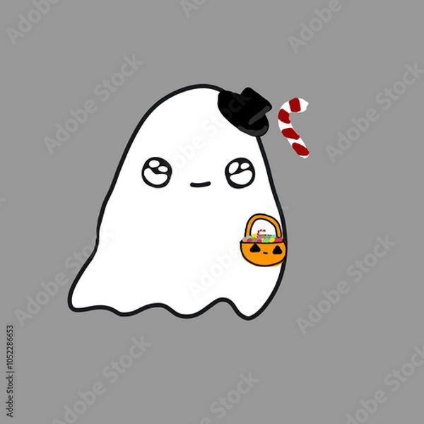 Obraz cartoon monster,Ghost with candy cute ghost halloween
