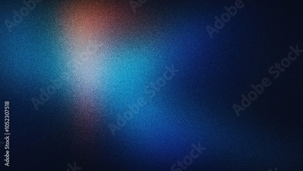 Fototapeta Dark Blue and Fiery Orange Gradient with Smooth Blend and Textured Grainy Noise, Grainy gradients style, vintage noise, abstract background