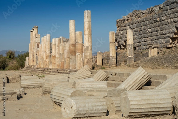Obraz Magnesia Ancient City ruins on Maeander, an ancient Greek city in Ionia. Aydin, Turkey.