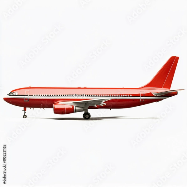 Fototapeta A Realistic airplane mockup with solid background