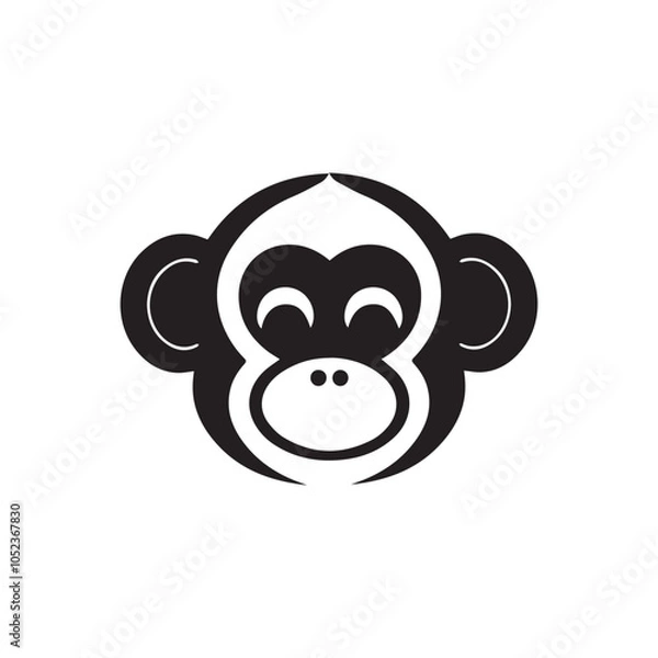 Fototapeta Monkey head icon isolated on white background