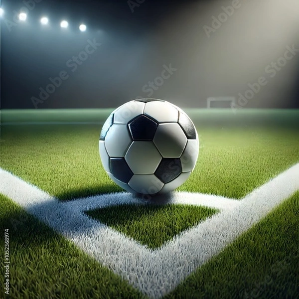 Obraz soccer ball on stadium