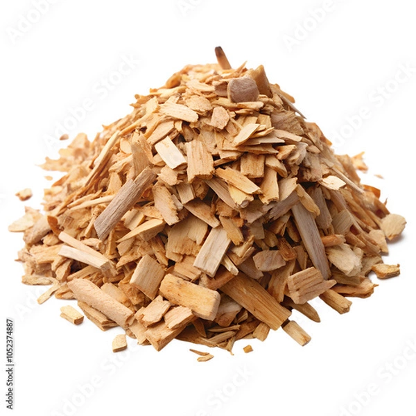 Obraz pile of wood chips on transparent background