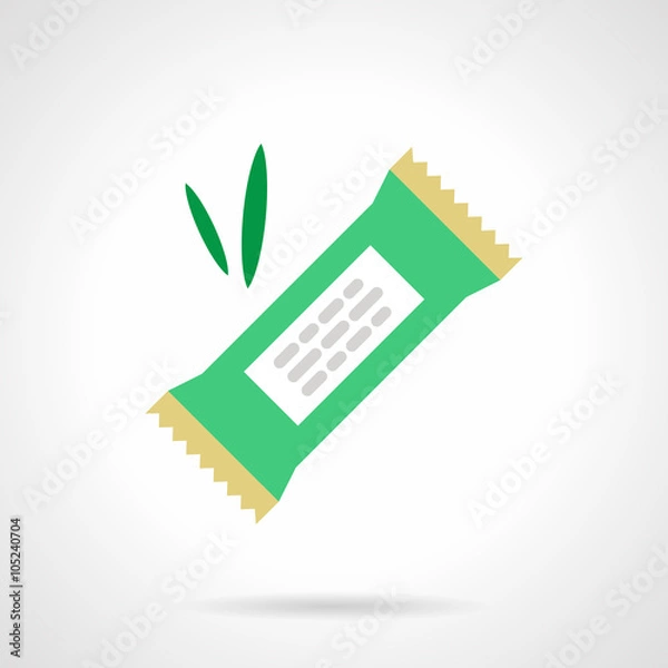 Fototapeta Vegan candy flat color design vector icon
