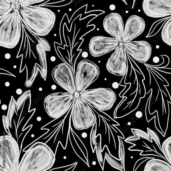 Obraz black and white seamless pattern