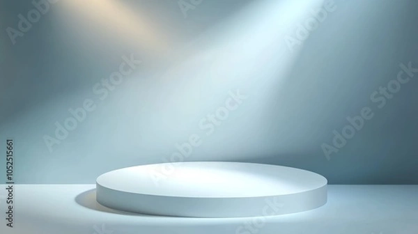 Fototapeta Illuminated stage ready for performance with soft lighting and minimalistic design