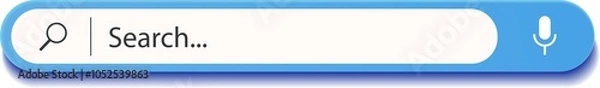 Fototapeta 3d search bar Internet browser blue color style