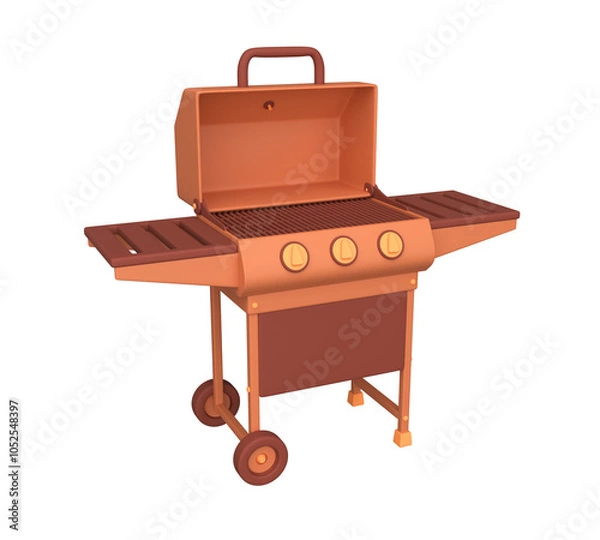 Fototapeta 3d barbecue gas grill. Charcoal grill. 3d rendering