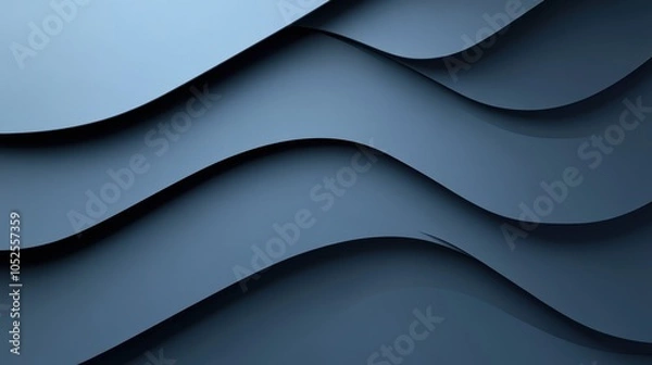 Fototapeta Abstract Blue Curved Shapes Background