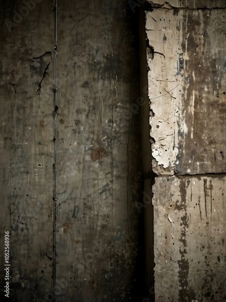 Fototapeta Grunge wall texture close-up in an urban alley.