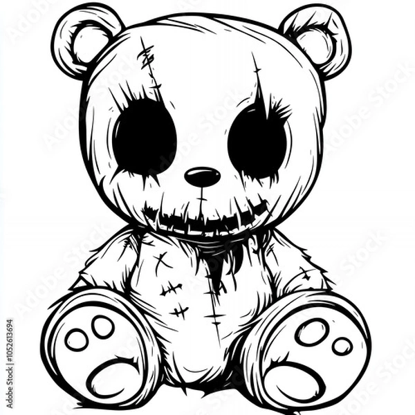 Obraz Illustration of a Zombie Teddy Bear