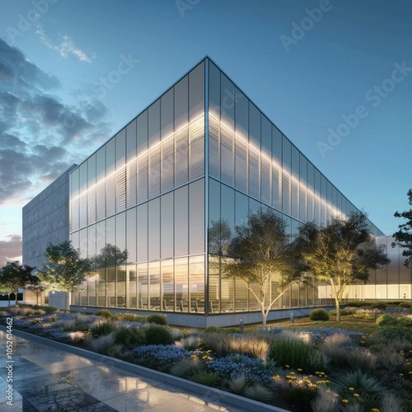 Fototapeta Modern data center building       "The modern data center building showcases cutting-edge architecture and advanced technology designed to optimize performance and efficiency."
"With its sleek glass  