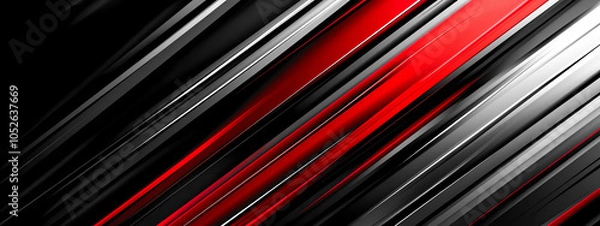 Obraz Dynamic Red and Black Tech Background With Sleek Lines Creating an Energetic Visual Aesthetic