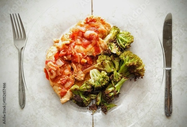 Obraz brocoli con tocino
