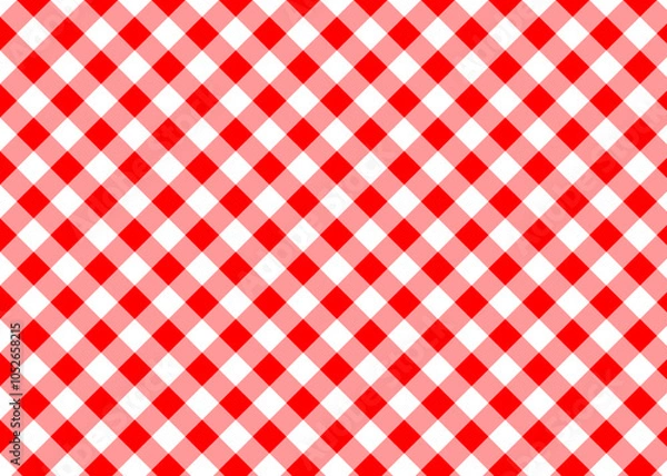 Fototapeta gingham red table cloth pattern for background texture template wall paper vector and illustration  