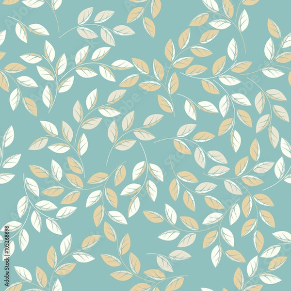 Obraz Cute endless pattern with stylish leaves