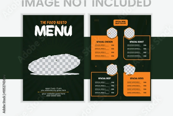 Obraz Food menu design template for restaurant with unique layout gradient.