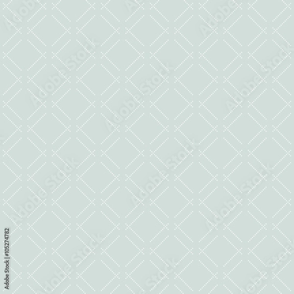 Fototapeta Geometric repeating vector ornament with white diagonal dotted lines. Seamless abstract modern pattern