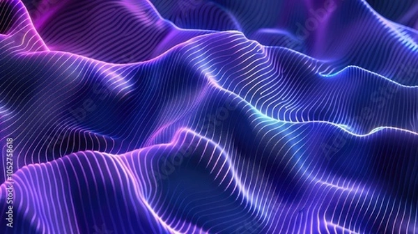 Fototapeta Digital background for AI technology, data, sound, graphics.