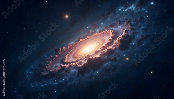 Obraz Stellar Nebula: A Glowing Centerpiece Amidst Stars
