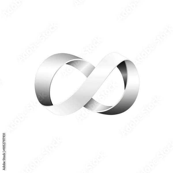 Fototapeta Infinity Symbol, White Ribbon, Endless Loop,  Abstract Concept