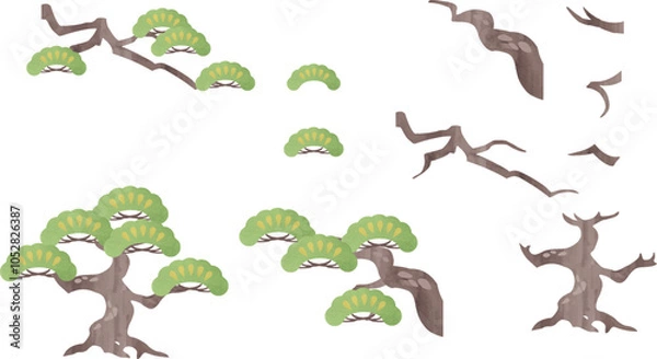 Fototapeta 和風の松のイラスト素材