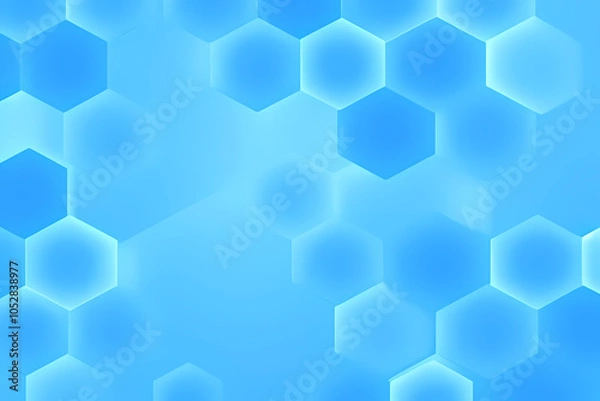 Fototapeta Abstract blue technology hexagonal background