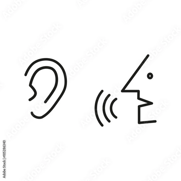 Obraz Speak and listen symbol